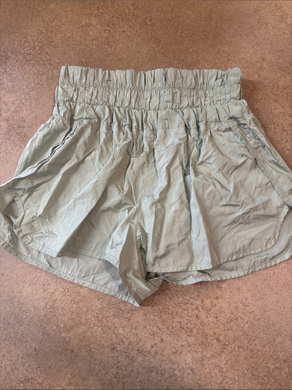 Light Sage Women's Elastic Waist Shorts